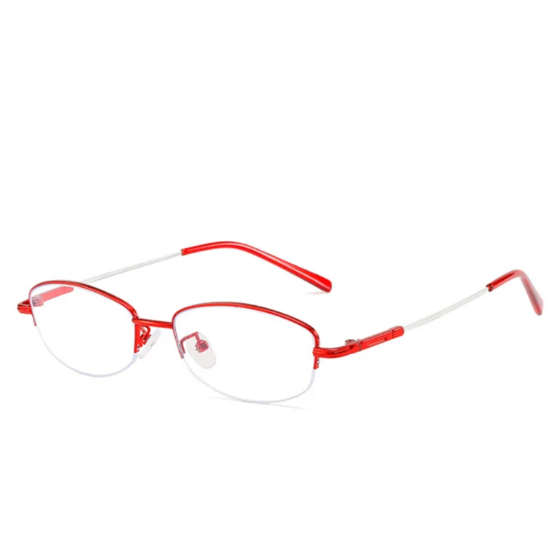 0 -0.5 -1.0 To -6 Women Metal Half Frame Oval Student Myopia Glasses With Degree Men Reader Eyeglasses +1.0 To +4.0