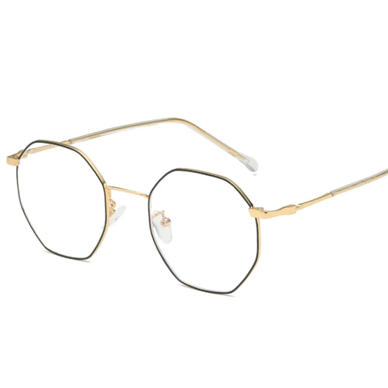 -1.0 -1.5 -2.0 -2.5 -3.0 to -6 Anti Blue Finished Myopia Glasses Women Men Metal Polygon Eyewear Short-sight Eyeglasses Minus