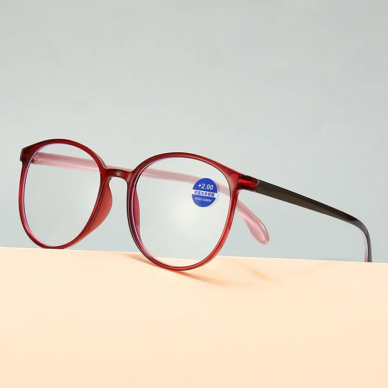 Ahora Women Reading Glasses Men Anti Blue Light Presbyopia Computer Reading Eyewear Ultralight Female Male Round Gafas Diopters