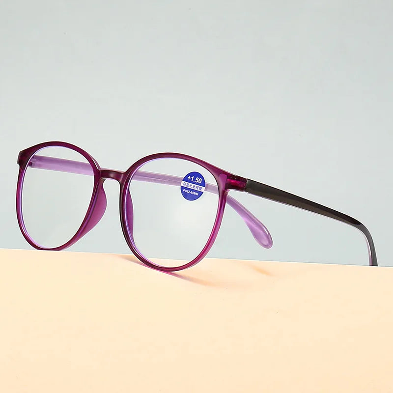 Ahora Women Reading Glasses Men Anti Blue Light Presbyopia Computer Reading Eyewear Ultralight Female Male Round Gafas Diopters