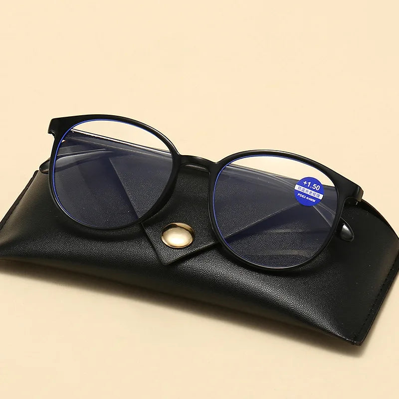 Ahora Women Reading Glasses Men Anti Blue Light Presbyopia Computer Reading Eyewear Ultralight Female Male Round Gafas Diopters