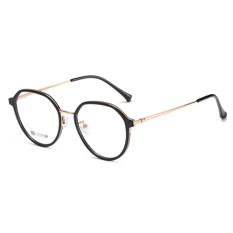 Beta Titanium Frame Glasses Full Rim Eye Glasses Round Spectacles with Spring Hinges Unisex New Arrival Eyewear
