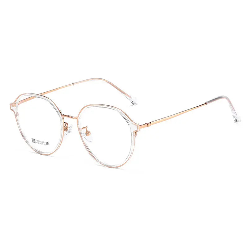 Beta Titanium Frame Glasses Full Rim Eye Glasses Round Spectacles with Spring Hinges Unisex New Arrival Eyewear