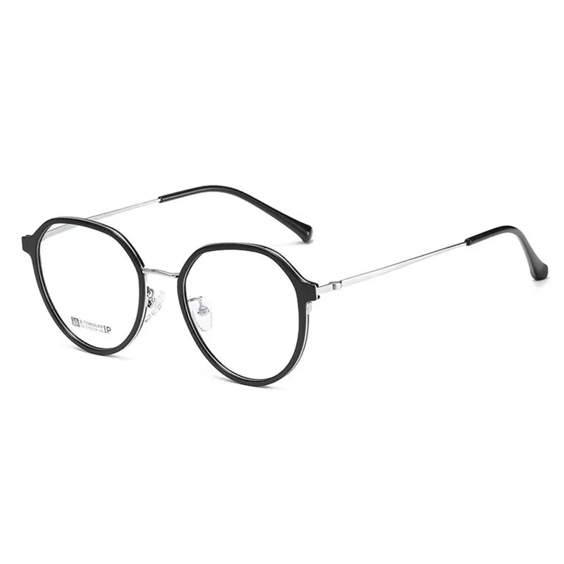Beta Titanium Frame Glasses Full Rim Eye Glasses Round Spectacles with Spring Hinges Unisex New Arrival Eyewear