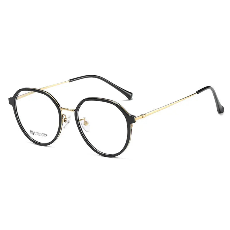 Beta Titanium Frame Glasses Full Rim Eye Glasses Round Spectacles with Spring Hinges Unisex New Arrival Eyewear