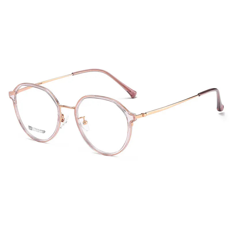 Beta Titanium Frame Glasses Full Rim Eye Glasses Round Spectacles with Spring Hinges Unisex New Arrival Eyewear