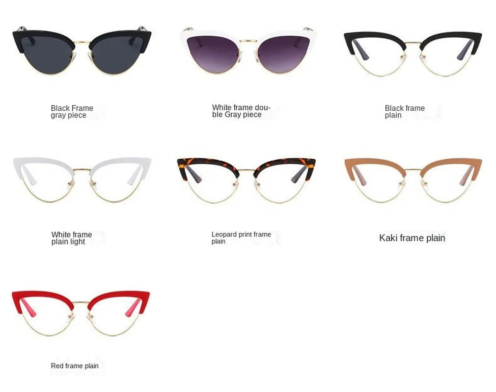 Cat Eye Sunglasses Women Vintage Luxury Brand Designer Black Glasses Sun Glasses For female Big Frame UV400 Eyewear Shades