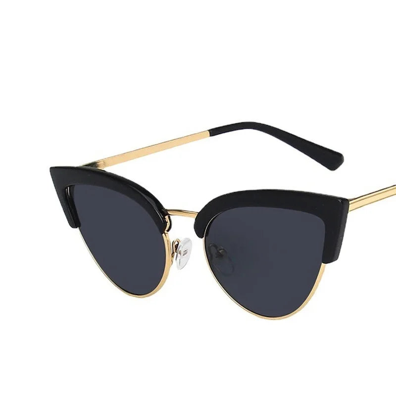 Cat Eye Sunglasses Women Vintage Luxury Brand Designer Black Glasses Sun Glasses For female Big Frame UV400 Eyewear Shades