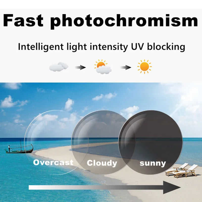 Custom Multifocal Foldable Prescription Glasses Men Portable Photochromic Reading Sunglasses Anti-fatigue Myopia Goggles Women