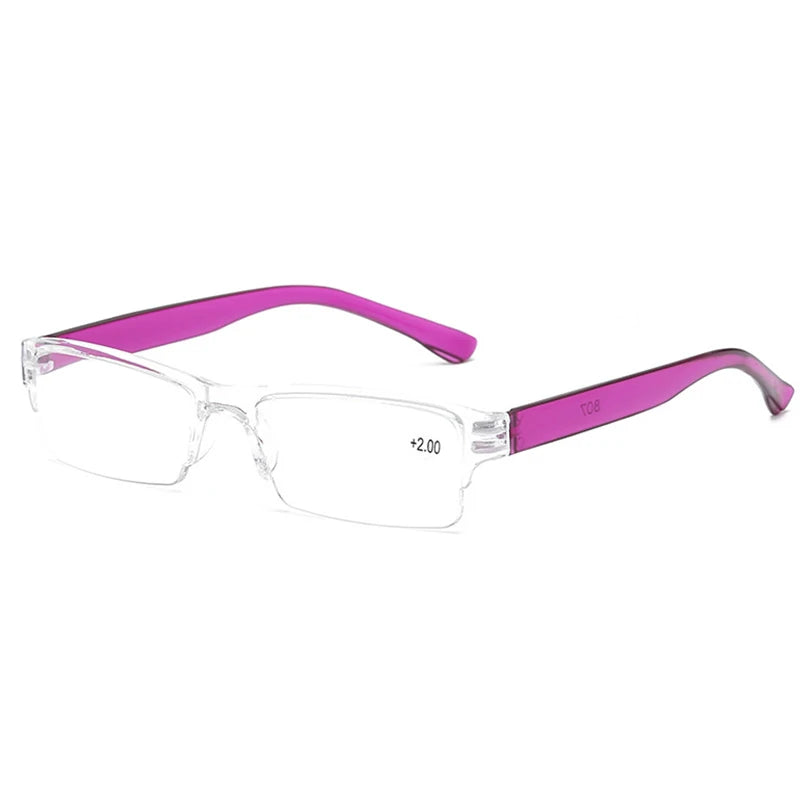 Flexible Ultralight Rimless Transparent Reading Glasses Men Women PC Hyperopia Presbyopic Glasses black +1.5 2.5