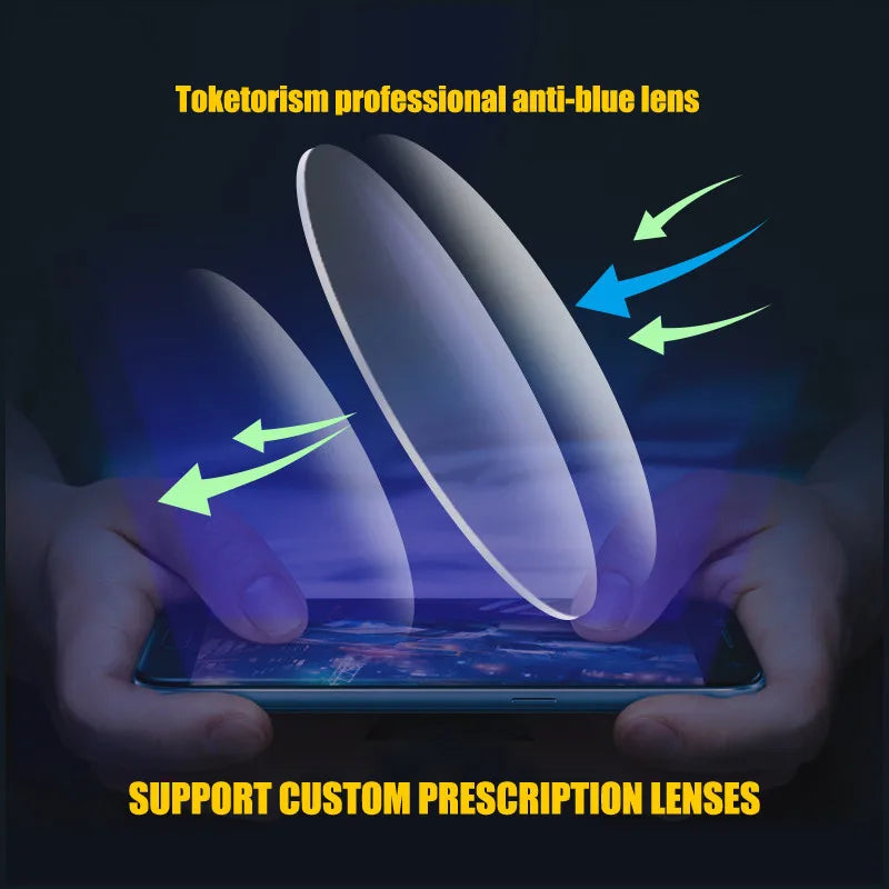 Full Frame Progressive Reading Glasses Men Women Multifocal Anti Blue Light Hyperopia Glasses UV Protection Transition Reader PC