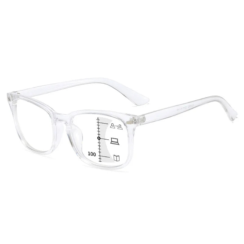 Full Frame Progressive Reading Glasses Men Women Multifocal Anti Blue Light Hyperopia Glasses UV Protection Transition Reader PC