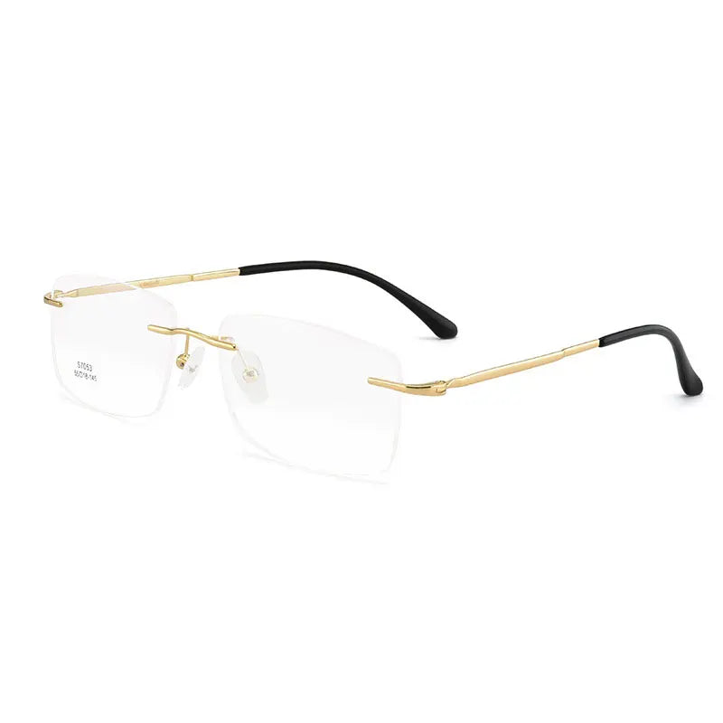 Glasses For Man Rimless Metal Frame Eyewears Super Light Business Style Frame Without Screws Myopia Spectacles