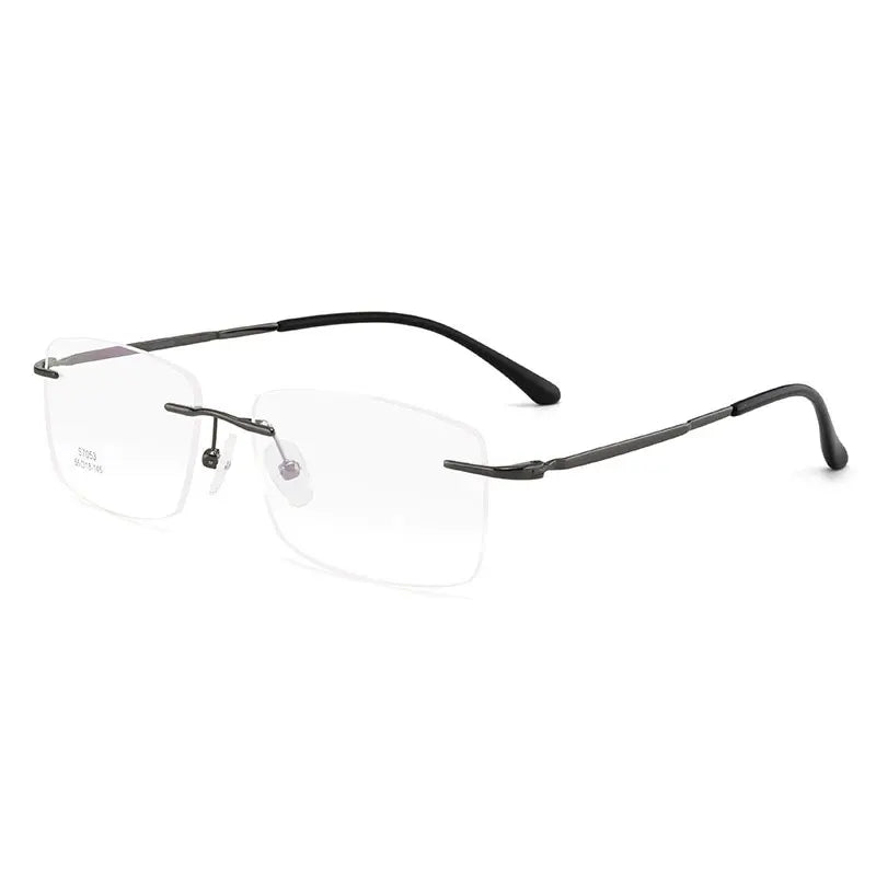Glasses For Man Rimless Metal Frame Eyewears Super Light Business Style Frame Without Screws Myopia Spectacles