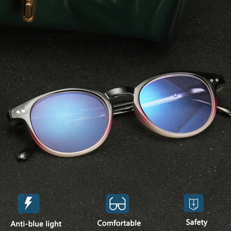 Gradient Frame Clear Anti Blue Light Reading Glasses Women Blocking Computer Harmful Light Presbyopic Glasses black +200