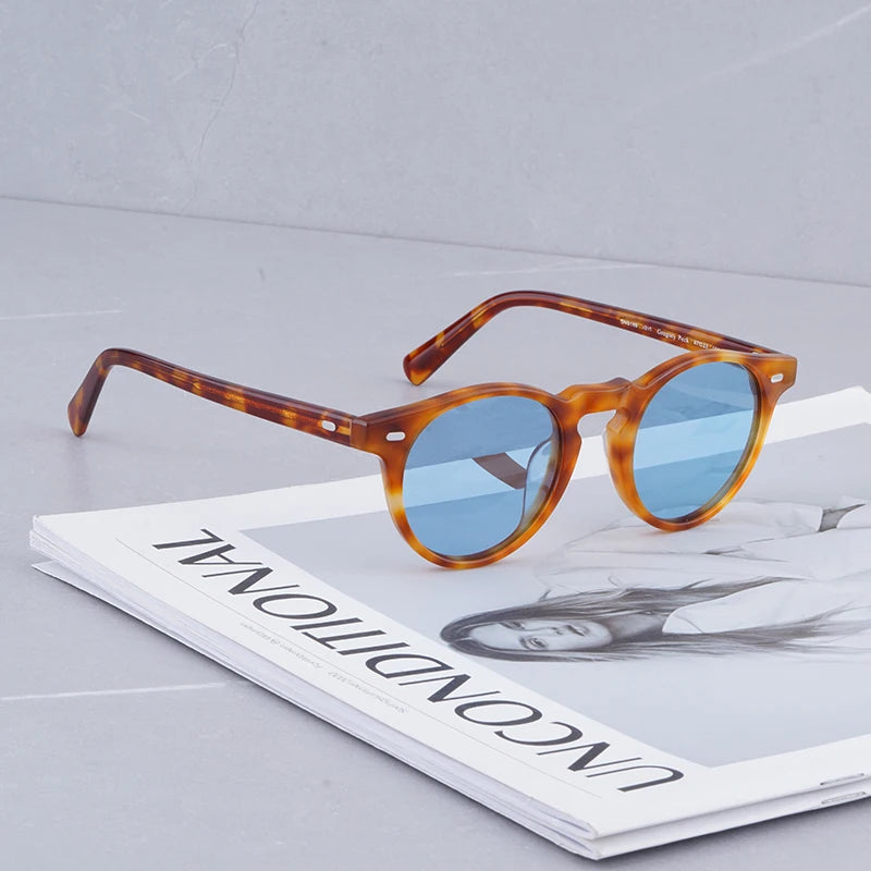 Gregory Peck Brand Designer Women Sunglasses Vintage Blue Sunglasses Retro Sun Glasses Womens Sunglasses Luxury Brand