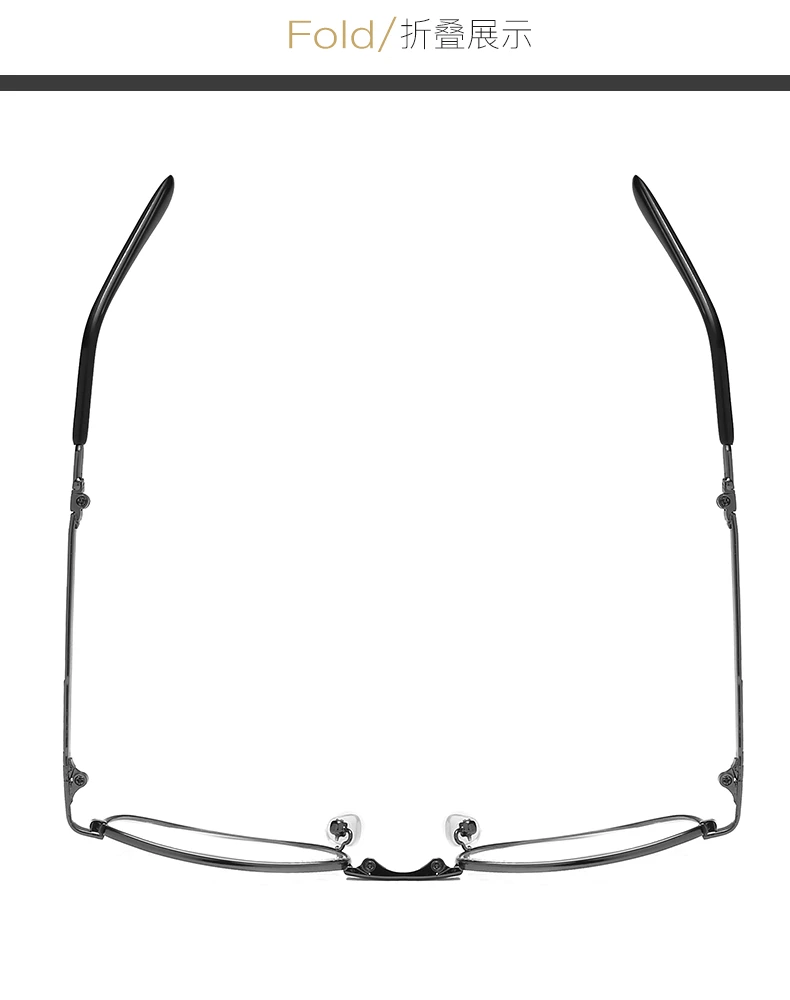 Foldable Reading Glasses Unisex Portable Mini Lightweight Clear Anti Blue Light Presbyopic Glasses Full Frame Black with Case