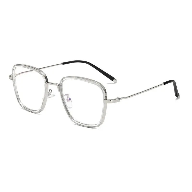 HOTOCHKI Trendy Unisex Anti-radiation Spectacles Eyeglass Vintage Style Women/Men Popular Round Metal Clear Lens Glasses Frame