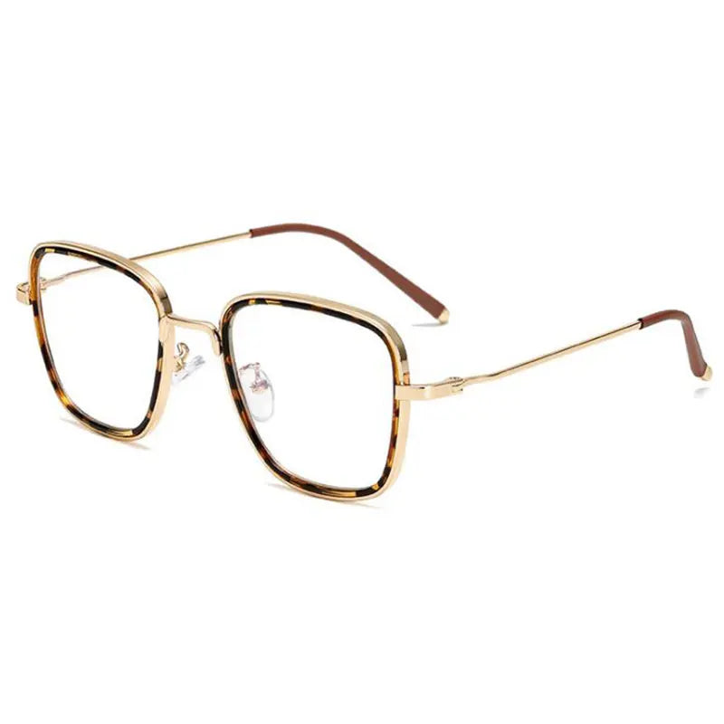 HOTOCHKI Trendy Unisex Anti-radiation Spectacles Eyeglass Vintage Style Women/Men Popular Round Metal Clear Lens Glasses Frame