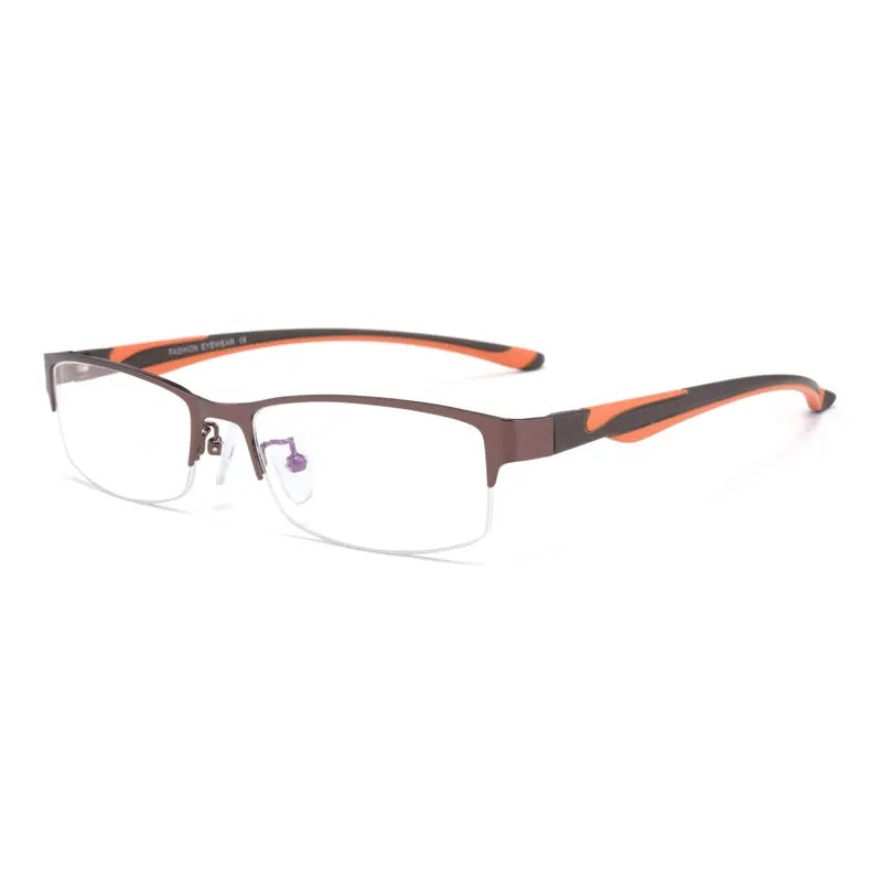 High-end Business Reading Glasses Stainless Steel Half Rimless Eyeglasses Frame Optical Prescription Eyewear