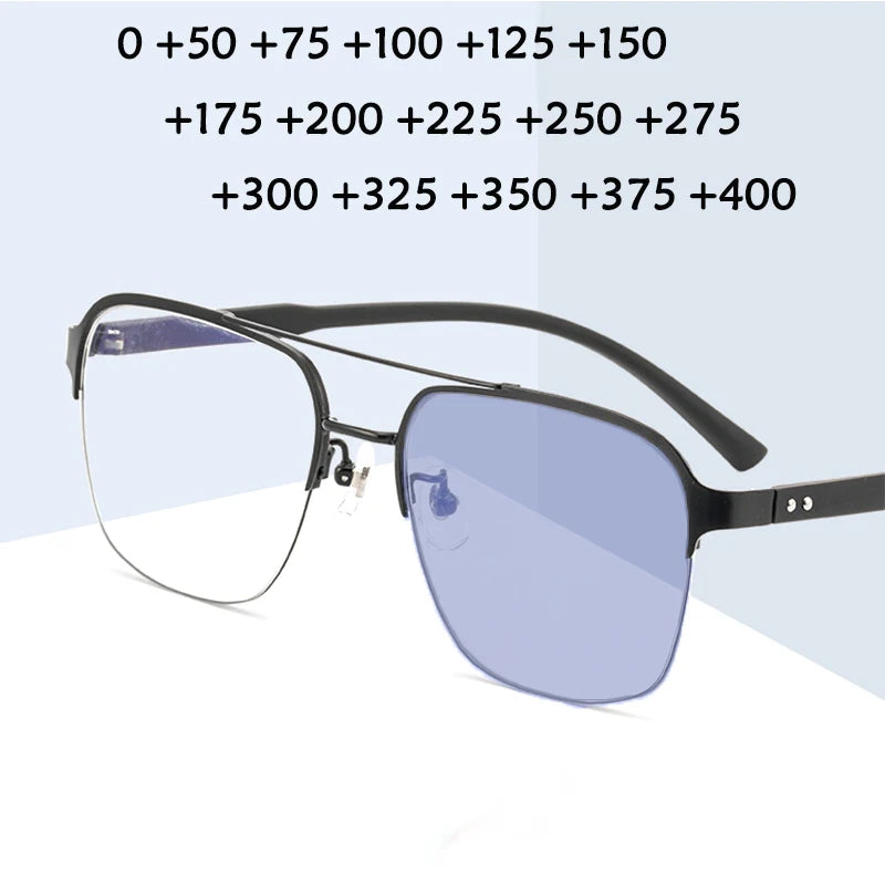 Anti Blue Light Glasses Men Women Computer Optical Presbyopic Reader Glasses Radiation Protection Titanium +175 225