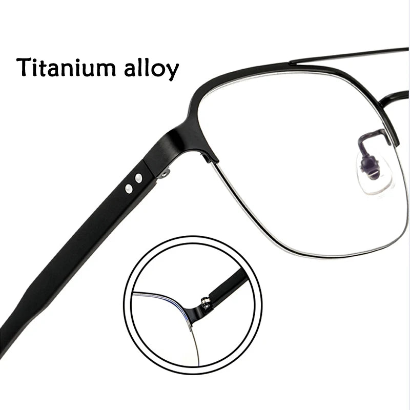 Anti Blue Light Glasses Men Women Computer Optical Presbyopic Reader Glasses Radiation Protection Titanium +175 225
