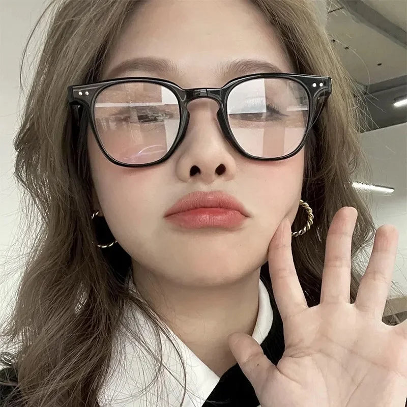 Ins Anti-blue Glasses Women Cute Plain Glasses Men Eyewear Cute Decorative Computer Glasses