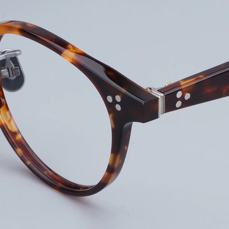 Japanese EYEV 332 Round Acetate Myopia Stylish Men Glasses Frames Women Gold Retro Glasses with Full Case