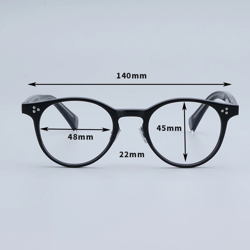 Japanese EYEV 332 Round Acetate Myopia Stylish Men Glasses Frames Women Gold Retro Glasses with Full Case
