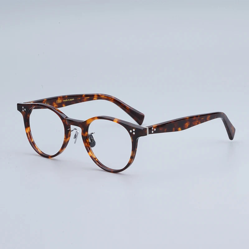 Japanese EYEV 332 Round Acetate Myopia Stylish Men Glasses Frames Women Gold Retro Glasses with Full Case