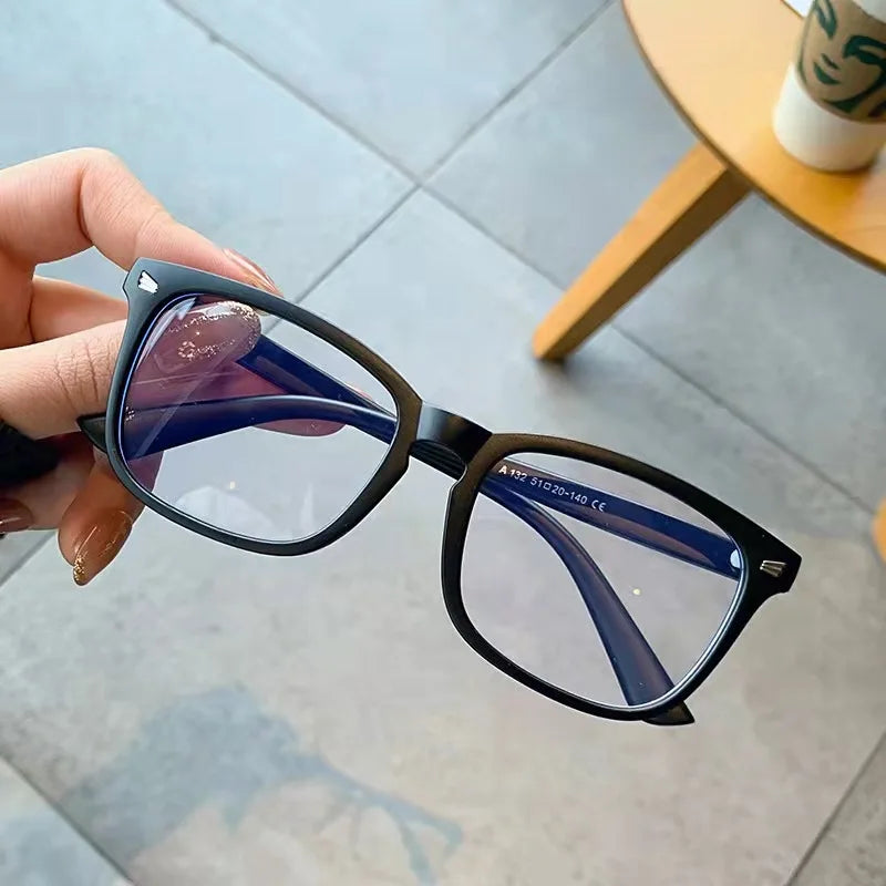 LNFCXI New Retro Computer Glasses Men Spectacles Frames Women with Free 1 Pcs Leather Case