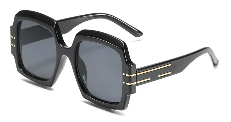 Luxury Brand Designer Square Sunglasses High Quality Oversized Black Gradients Lens Sun Glasses For Women Oculos