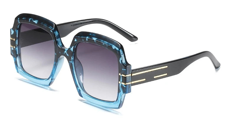 Luxury Brand Designer Square Sunglasses High Quality Oversized Black Gradients Lens Sun Glasses For Women Oculos