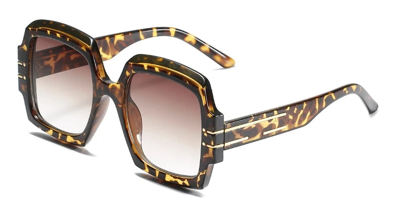 Luxury Brand Designer Square Sunglasses High Quality Oversized Black Gradients Lens Sun Glasses For Women Oculos