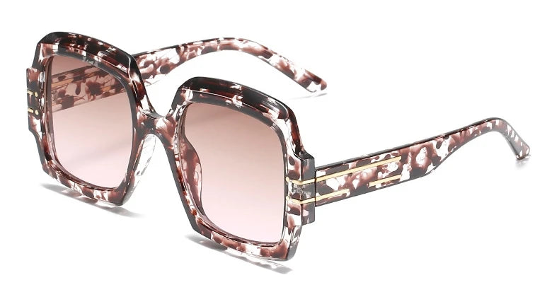 Luxury Brand Designer Square Sunglasses High Quality Oversized Black Gradients Lens Sun Glasses For Women Oculos