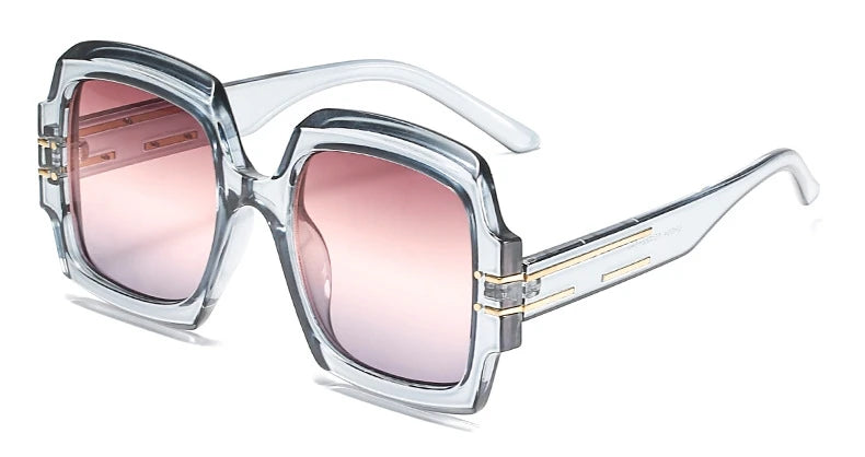Luxury Brand Designer Square Sunglasses High Quality Oversized Black Gradients Lens Sun Glasses For Women Oculos
