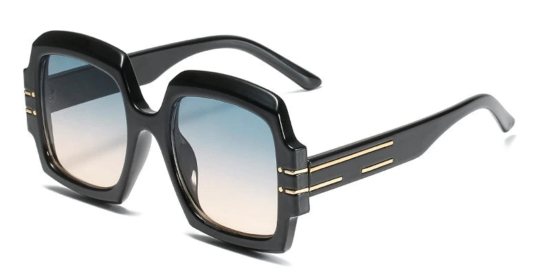 Luxury Brand Designer Square Sunglasses High Quality Oversized Black Gradients Lens Sun Glasses For Women Oculos