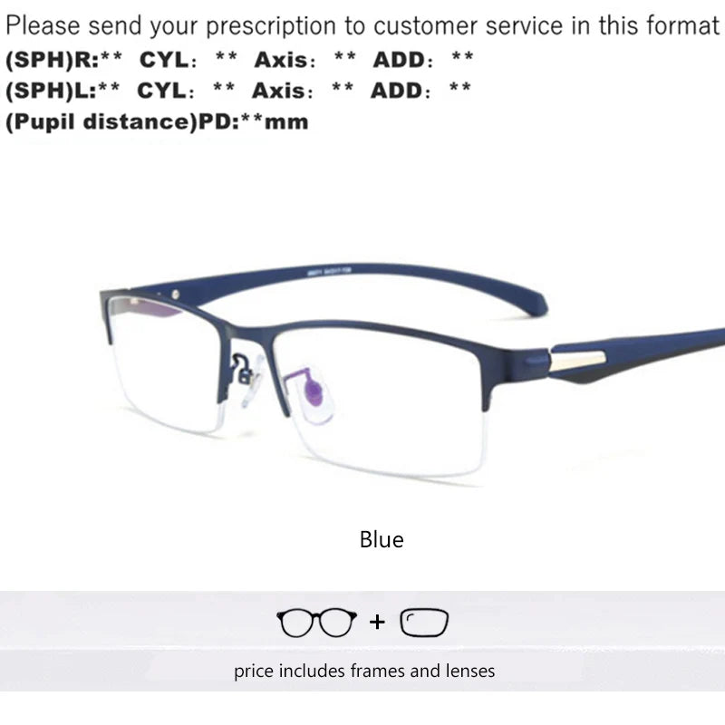 Mens Optical Prescription Glasses Frames TR90 Square Eyeglasses Frames Man Eyewear with recipe presbyopia astigmatism