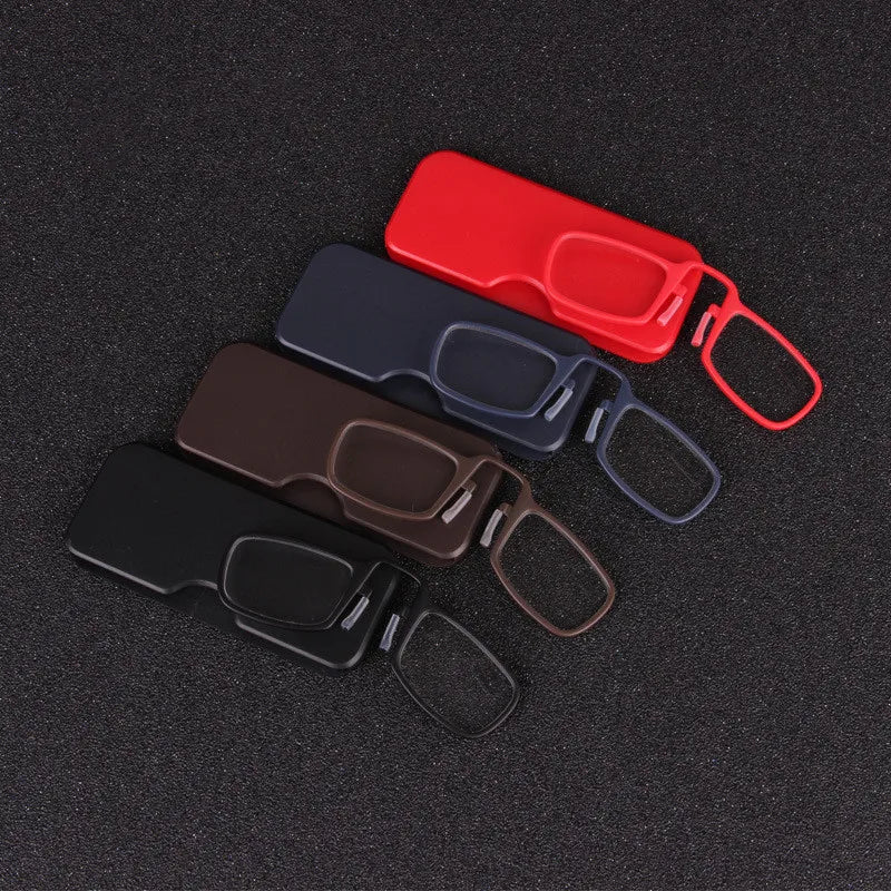 Pander New Clip Nose Reading Glasses Mini High Quality TR90 Portable Men Women Presbyopic Sticky Wallet Black Blue Tan 1.0 1.5