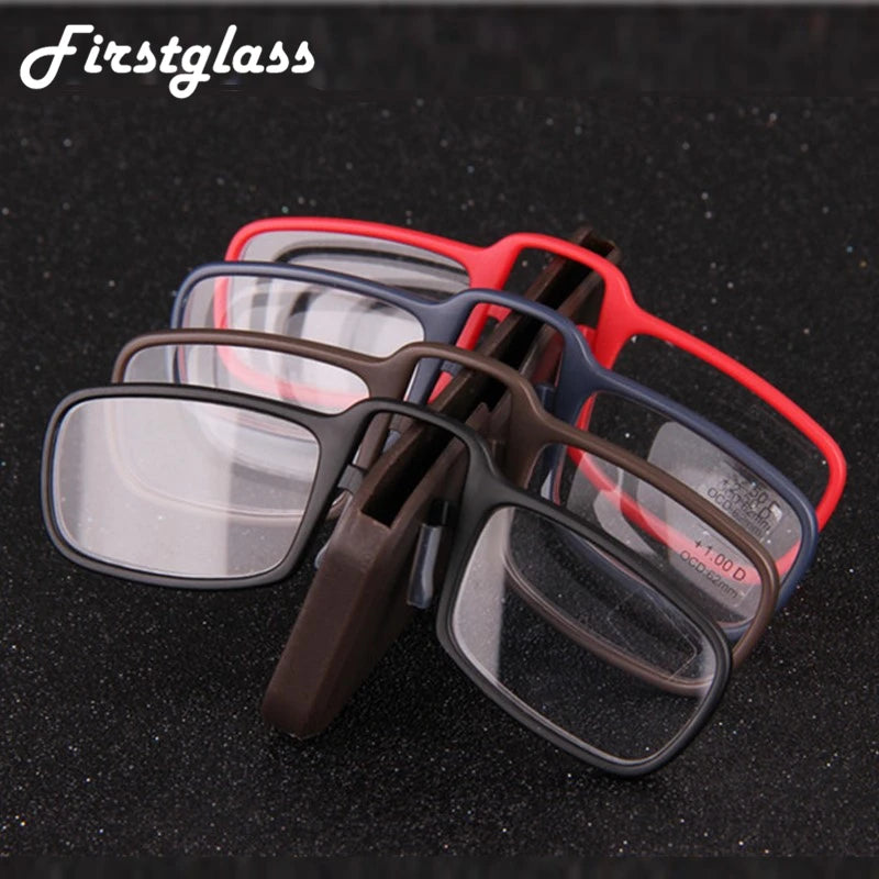 Pander New Clip Nose Reading Glasses Mini High Quality TR90 Portable Men Women Presbyopic Sticky Wallet Black Blue Tan 1.0 1.5