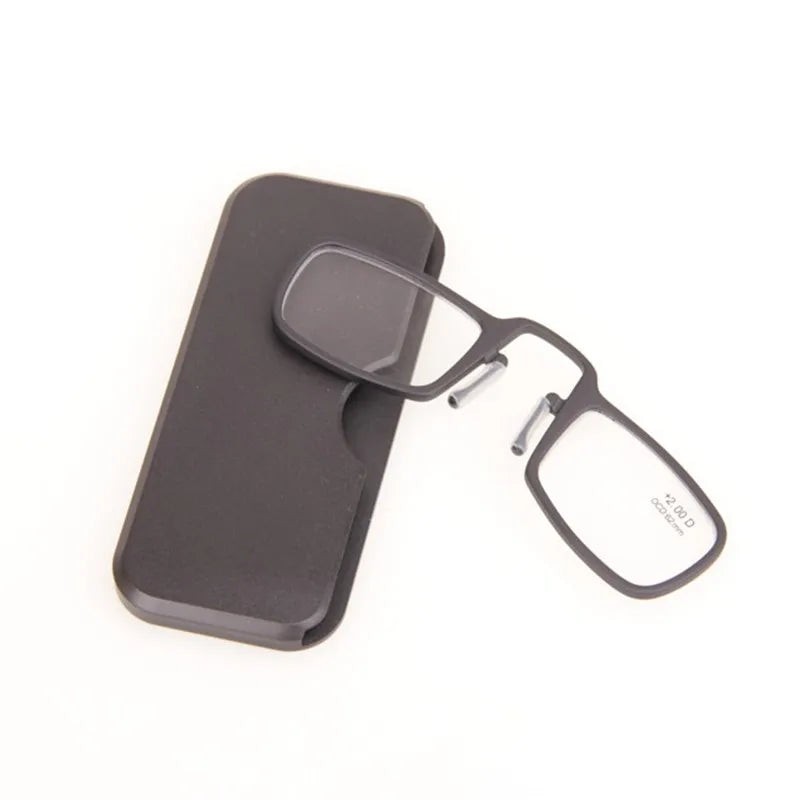 Pander New Clip Nose Reading Glasses Mini High Quality TR90 Portable Men Women Presbyopic Sticky Wallet Black Blue Tan 1.0 1.5