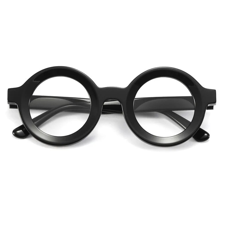 Personalized Round Acetate Yellow Designer Glasses Frames Steampunk High Street Eyeglasses for Women Men