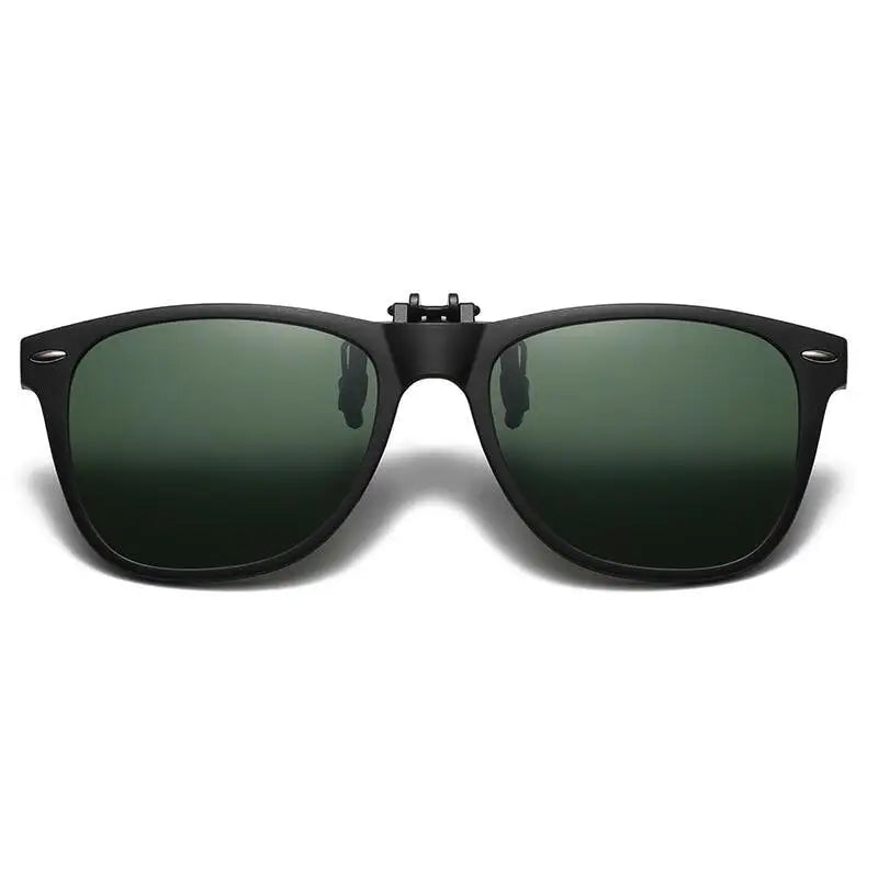 Polarized Clips on Sunglasses for Men Flip Up Sunglasses Square Night Vision Goggle Photochromic Driving Shades Glasses UV400