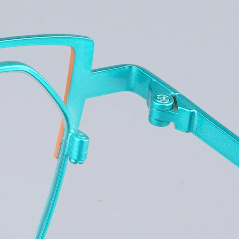 Pure Titanium Cateye Women Irregukar Eyeglasses Frames Multicolor Glasses for Men with Full Packaging