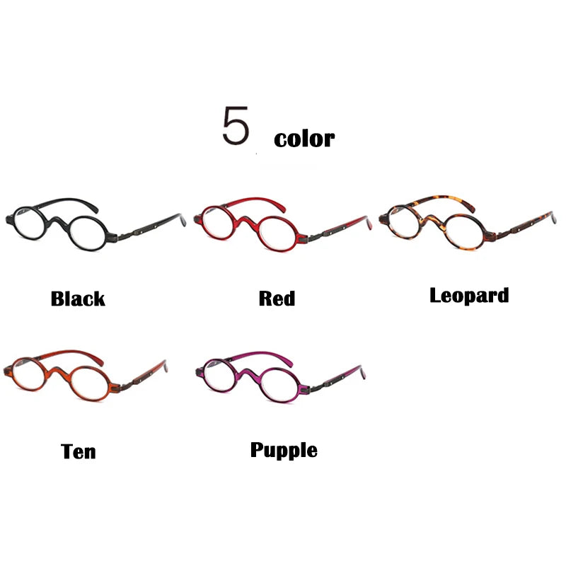 Retro Mini Round Frame Reading Glasses Men Women Ultralight High Quality Magnifying Reader Presbyopic Glasses Leopard +150 250