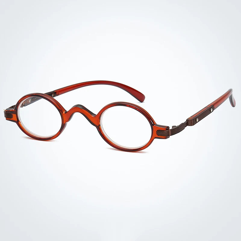 Retro Mini Round Frame Reading Glasses Men Women Ultralight High Quality Magnifying Reader Presbyopic Glasses Leopard +150 250
