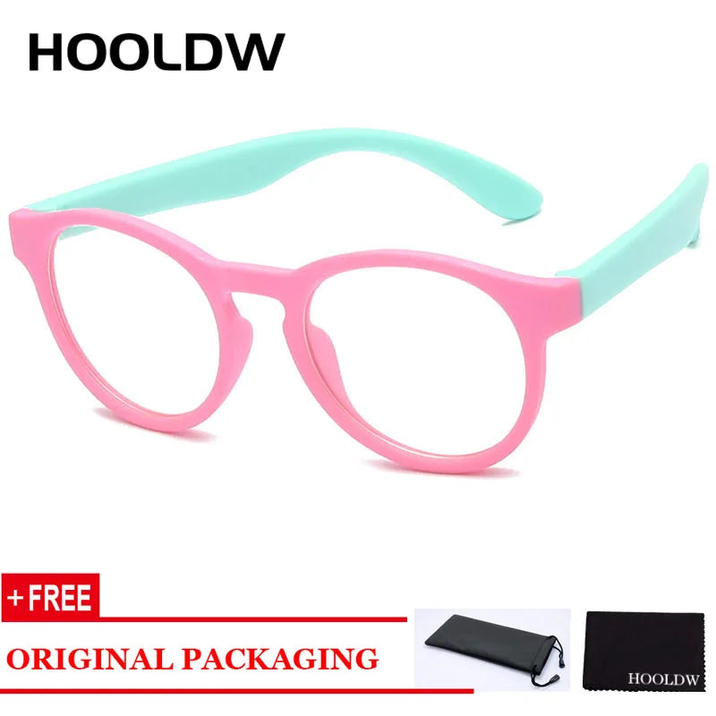 Round Blue Light Kids Glasses Children Optical Frame Eyeware Boys Girls Computer Transparent Blocking Anti Reflective Eyeglasses