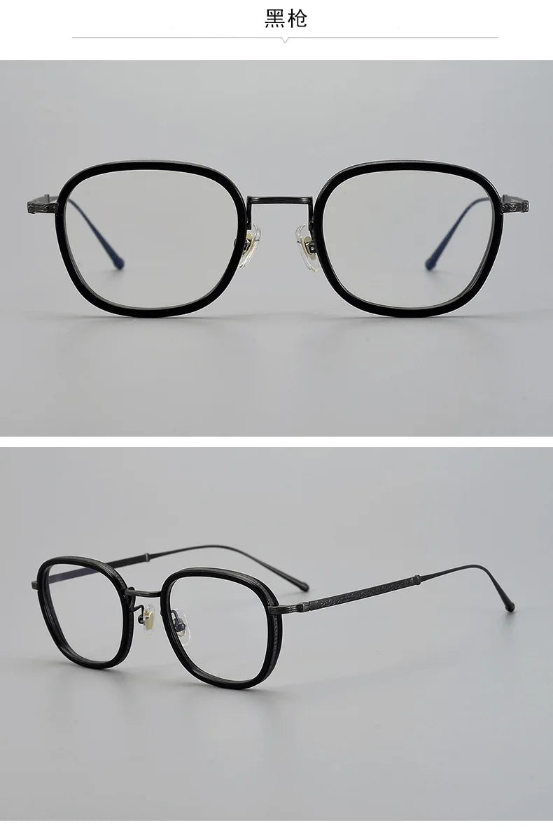 Japanese Designer Brand Pure Titanium Square Eyeglasses Frames Flexible Classical Men Glasses Luxury Eyewear