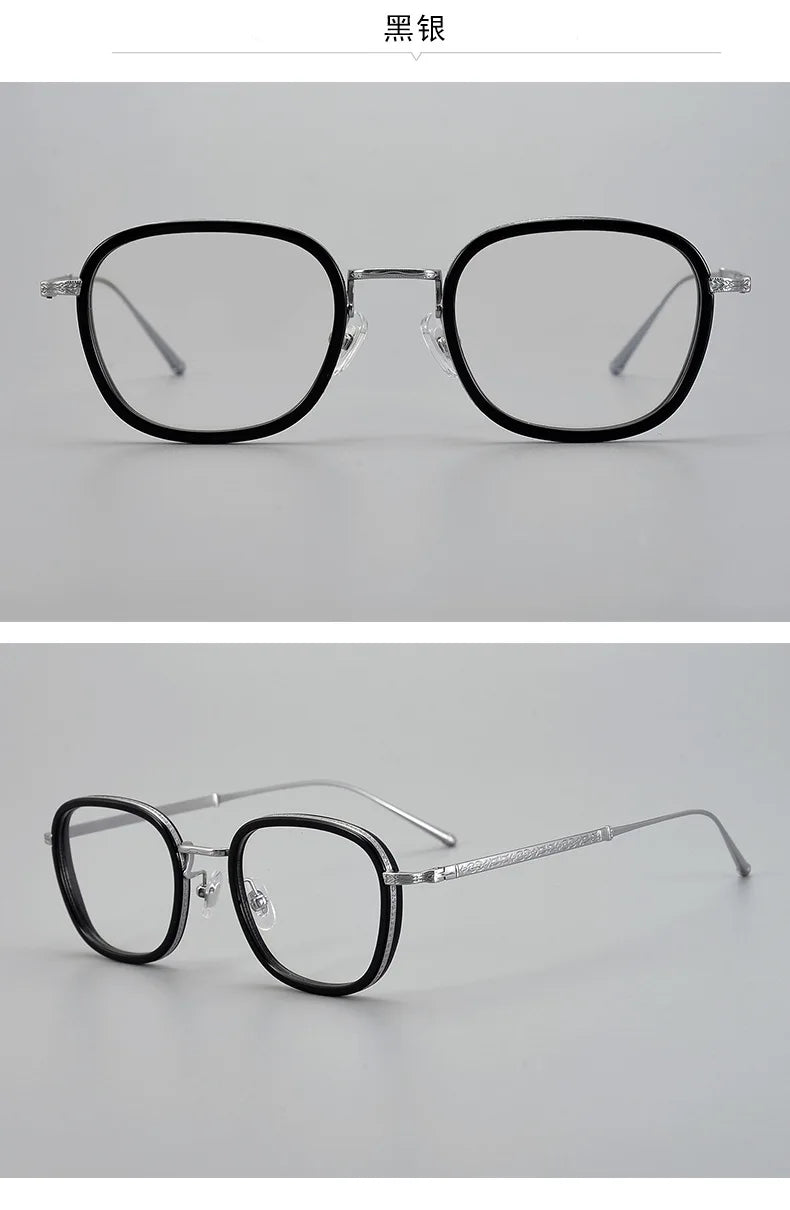 Japanese Designer Brand Pure Titanium Square Eyeglasses Frames Flexible Classical Men Glasses Luxury Eyewear