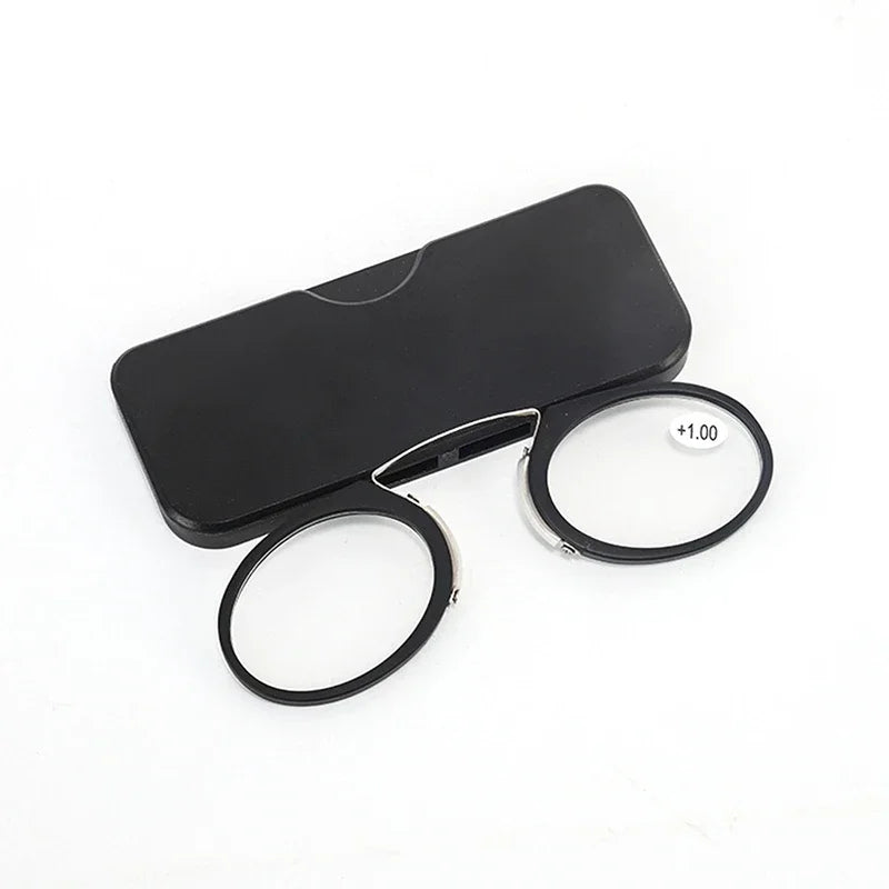 Stick On Phone Clip Nose Bridge Reading Glasses 1.0 To 2.5 Portable Presbyopic Glasses With Case Reading Eyewear Material Resin